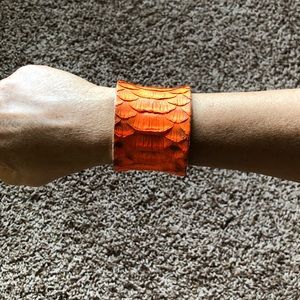 Women’s Orange Python Rust Cuff